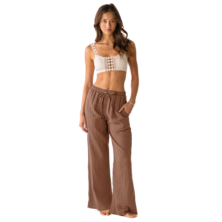 LOTUS AND LUNA X HIC PETITE CABANA PANT - CHESTNUT