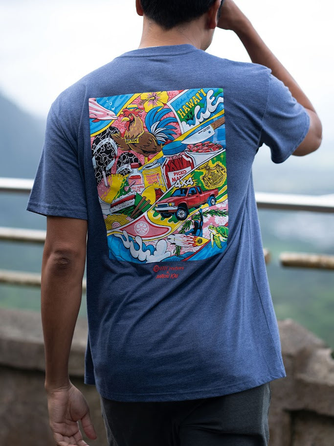 HIC LOCAL CULTURE AARON KAI TEE - HEATHER NAVY