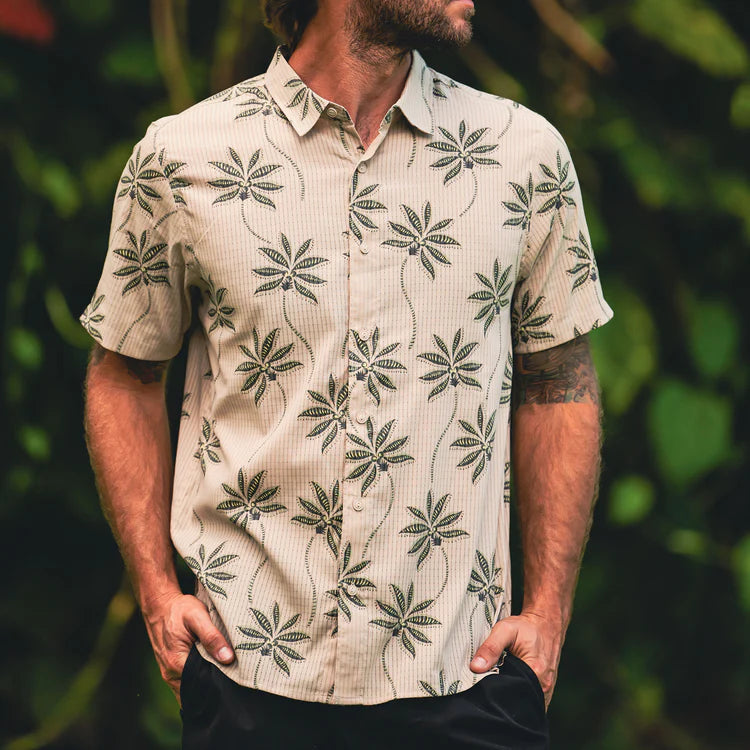 ROARK BLESS UP WOVEN BUTTON DOWN SHIRT - FOSSILE (FSP)