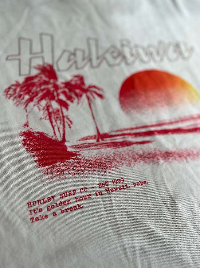 HURLEY OHANA HALEIWA WOMENS BF TEE - OFF WHITE