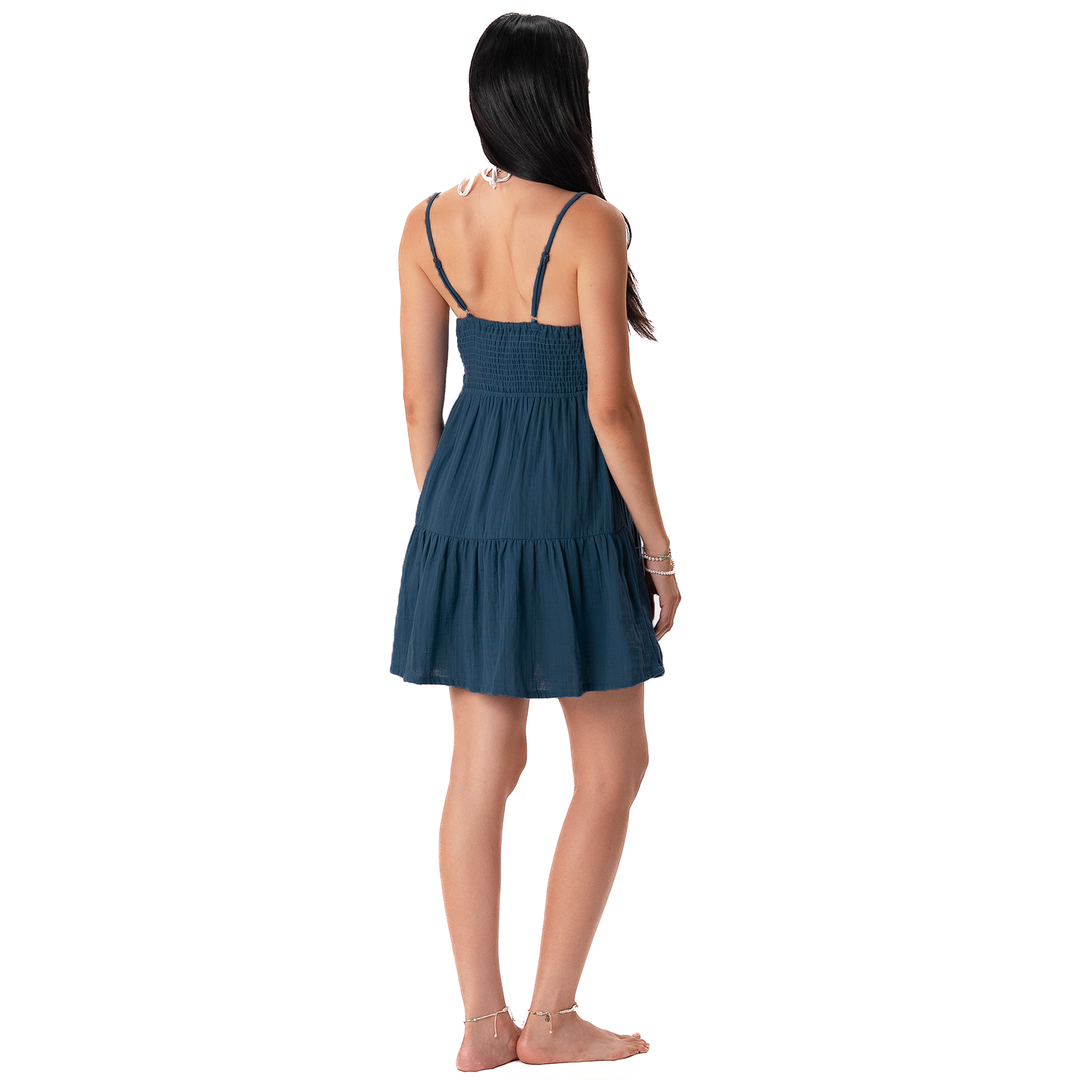 LOTUS AND LUNA X HIC BAHAMA DRESS - DEEP TEAL Hawaiian Island Creations LOTUS AND LUNA X HIC BAHAMA DRESS - DEEP TEAL Hawaiian Island Creations