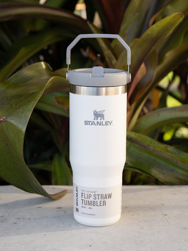 HIC X STANLEY HIBISCUS HAZE 30OZ FLIP STRAW TUMBLER - POLAR WHITE