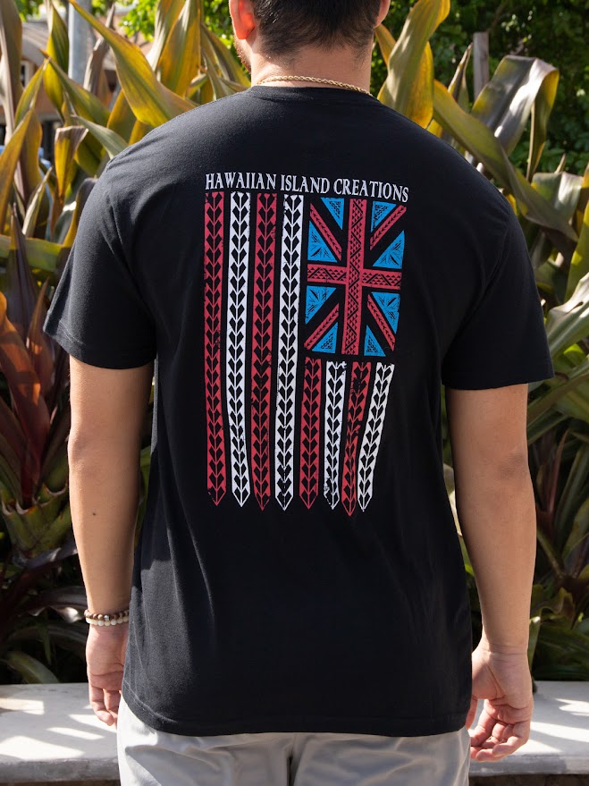 HIC IKAIKA FLAG TEE - BLACK