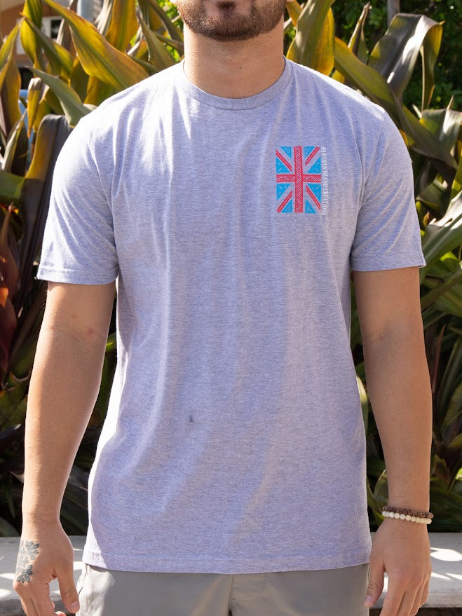 HIC IKAIKA FLAG TEE - HEATHER GRAY