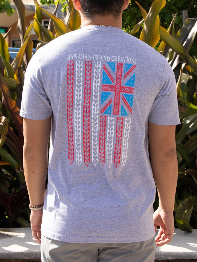 HIC IKAIKA FLAG TEE - HEATHER GRAY