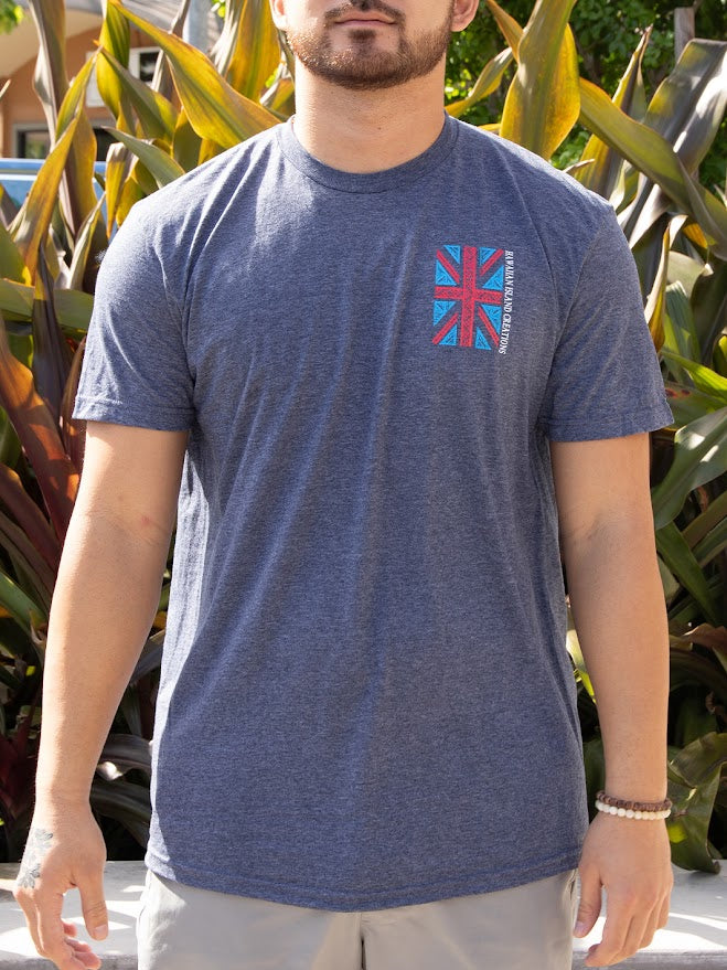 HIC IKAIKA FLAG TEE - HEATHER NAVY