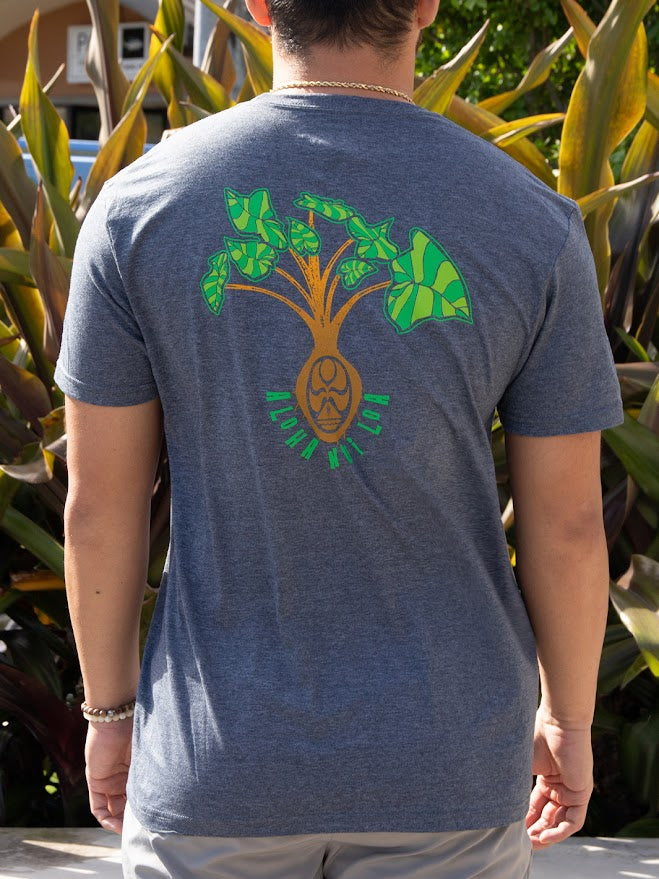 HIC TARO CHAIN BIG BRADDAH TEE - HEATHER CHARCOAL