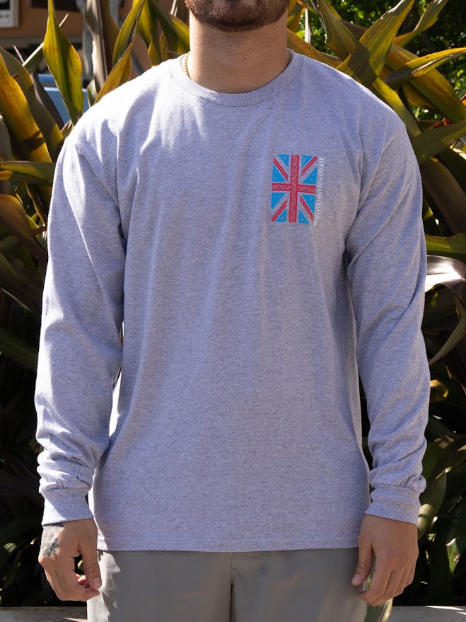 HIC IKAIKA FLAG LONG SLEEVE - HEATHER GREY