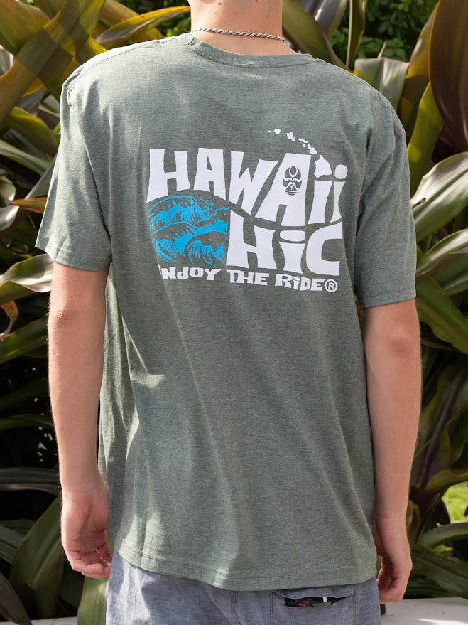 HIC HAWAII PEAKS BIG BRADDAH TEE - HEATHER GREEN