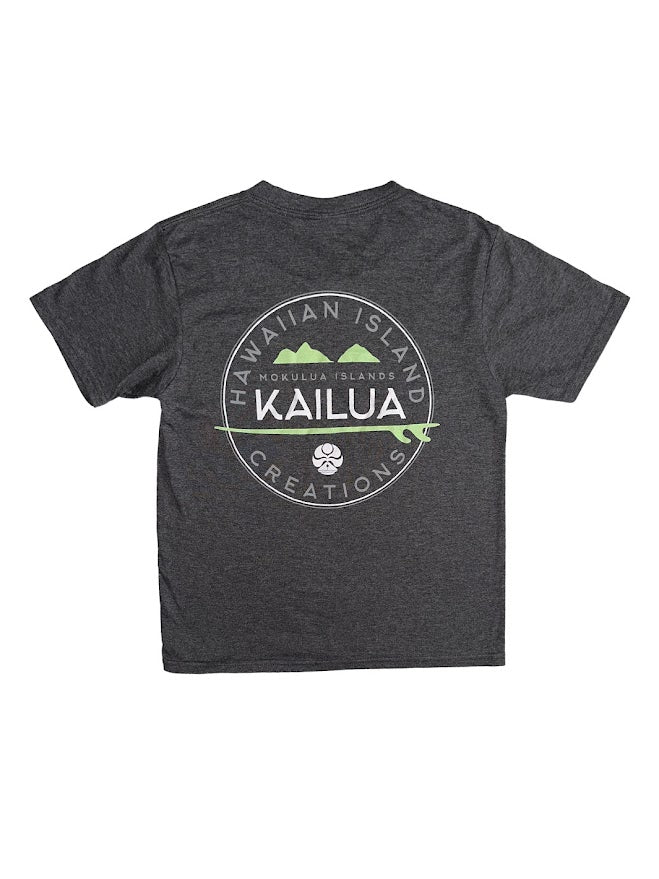 HIC KAILUA TOWN YOUTH TEE - DARK HEATHER GRAY