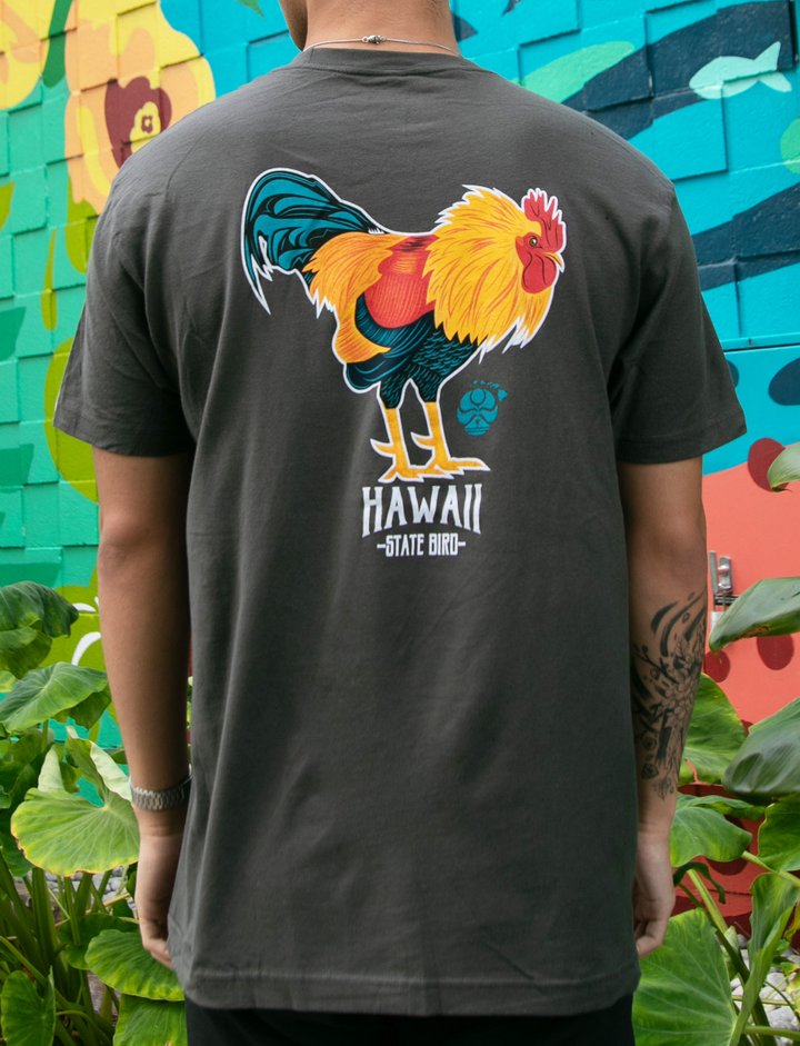 HIC ROOSTER BIG BRADDAH TEE - CHARCOAL GRAY