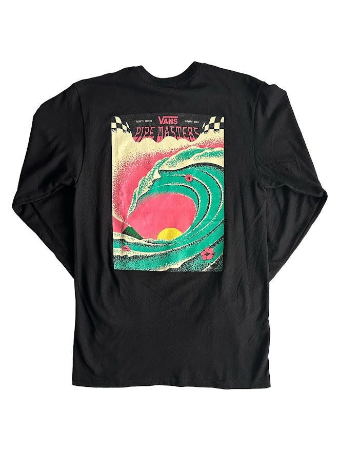 VANS 2024 PIPE MASTERS POSTER ART LONG SLEEVE TEE - BLACK