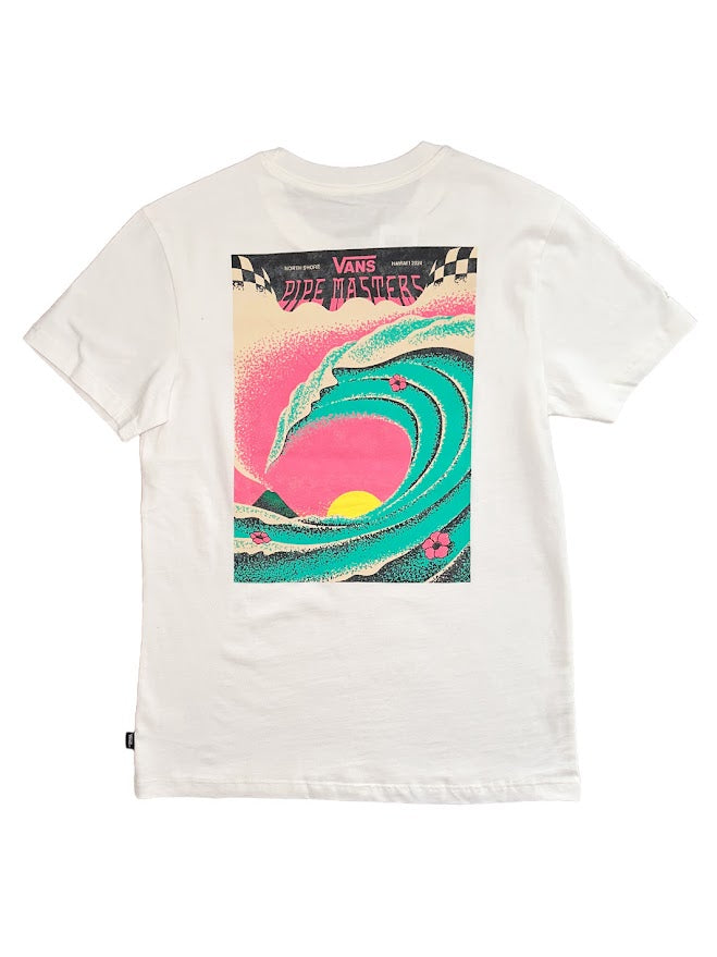 VANS 2024 PIPEMASTERS POSTER BFF WOMENS TEE - WHITE