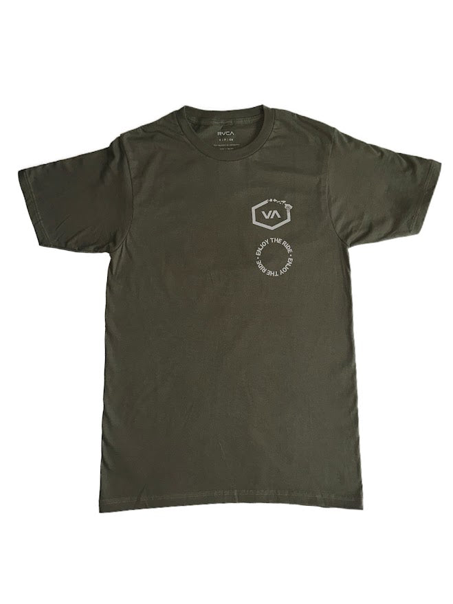 RVCA X HIC LOGO BAR TEE - MILITARY GREEN