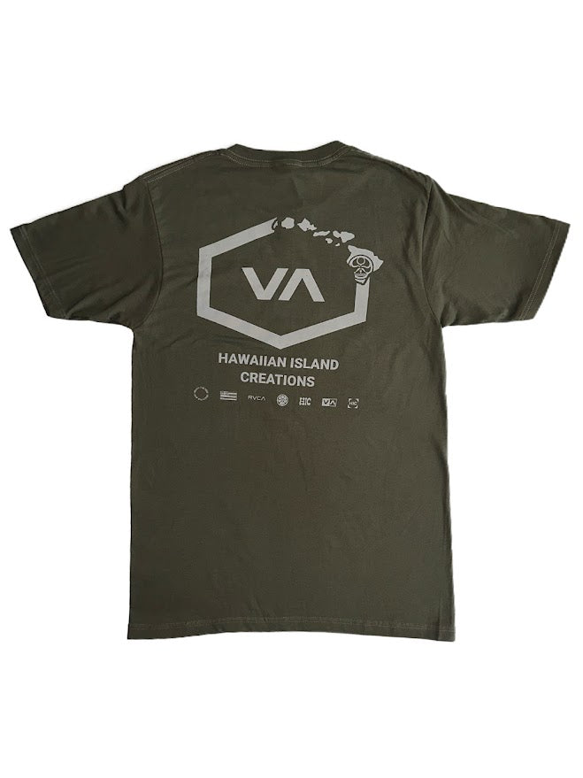 RVCA X HIC LOGO BAR TEE - MILITARY GREEN