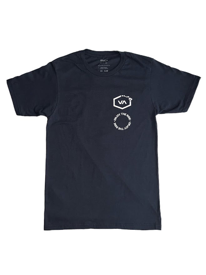 RVCA X HIC LOGO BAR TEE - NAVY