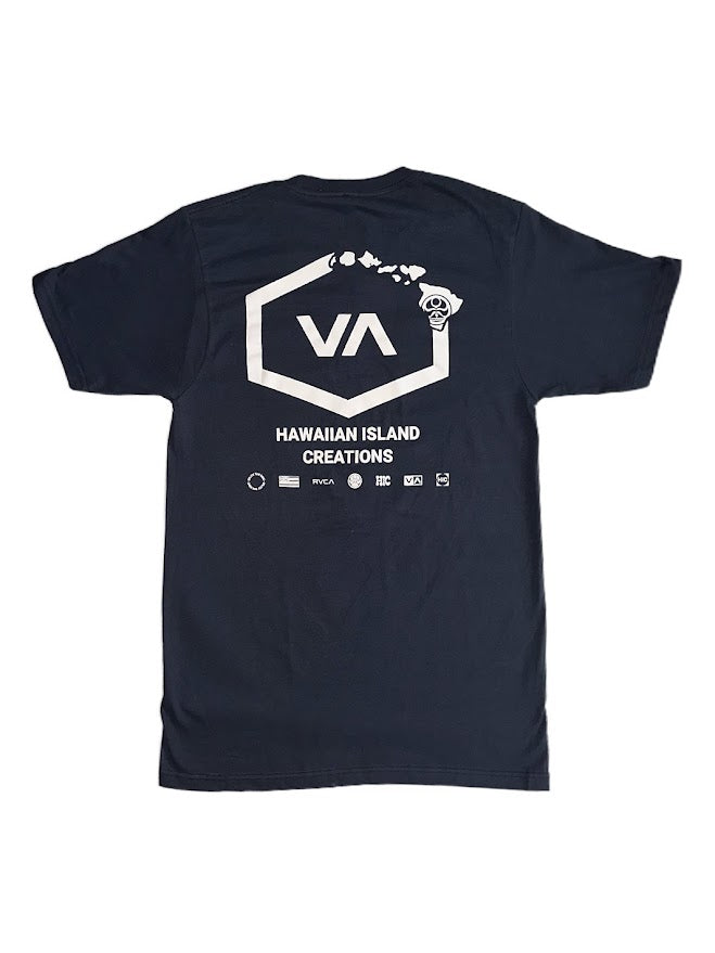 RVCA X HIC LOGO BAR TEE - NAVY