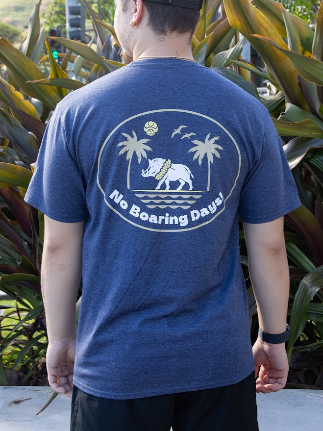 HIC NO BOARING DAYS TEE - HEATHER NAVY