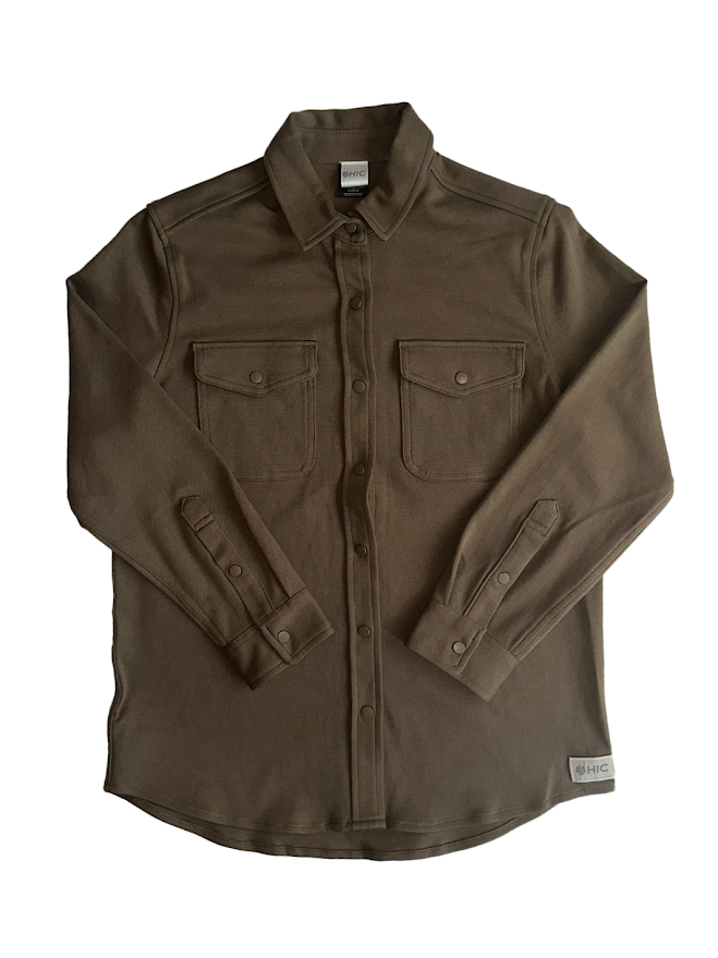 HIC TALOR LONG SLEEVE BUTTON DOWN SHIRT - OLIVE