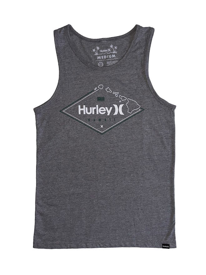 HURLEY HAWAII ISLAND DIAMOND TANK TOP - GRAY