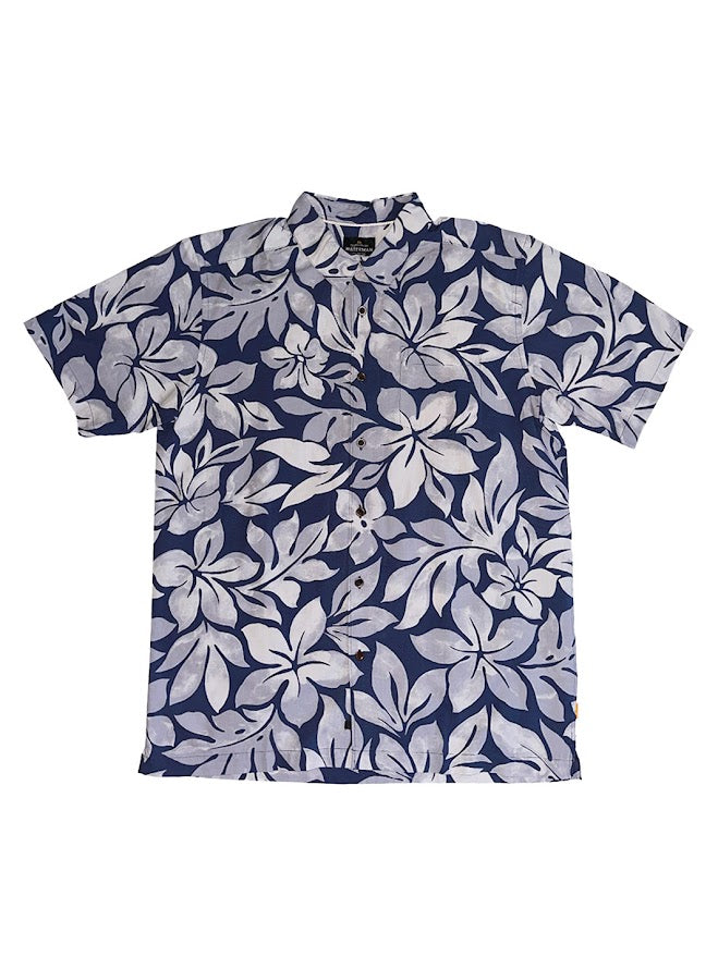 QUIKSILVER WATERMAN KAHUNA BUTTON DOWN WOVEN SHIRT - BLUE