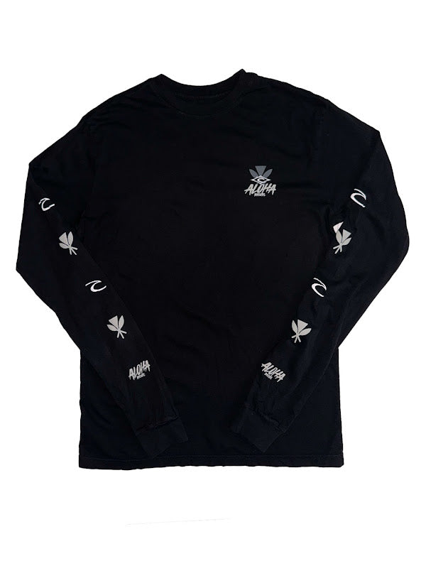 RIP CURL HAWAII TAPA HEX LONG SLEEVE TEE - BLACK