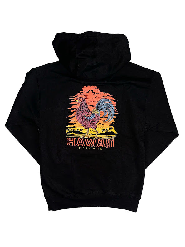 RIP CURL HAWAII ROOSTER FLEECE HOODIE - BLACK