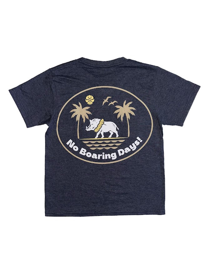 HIC NO BOARING DAYS YOUTH TEE - HEATHER NAVY