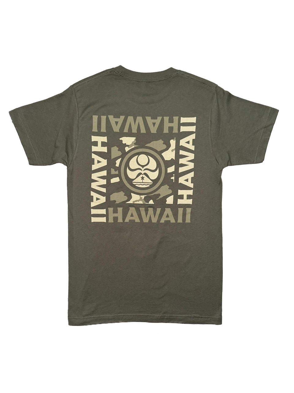 HIC HAWAII CAMO SQUARE TEE- GREEN