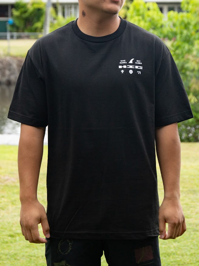 HIC ISLAND FIN BIG BRADDAH TEE - BLACK