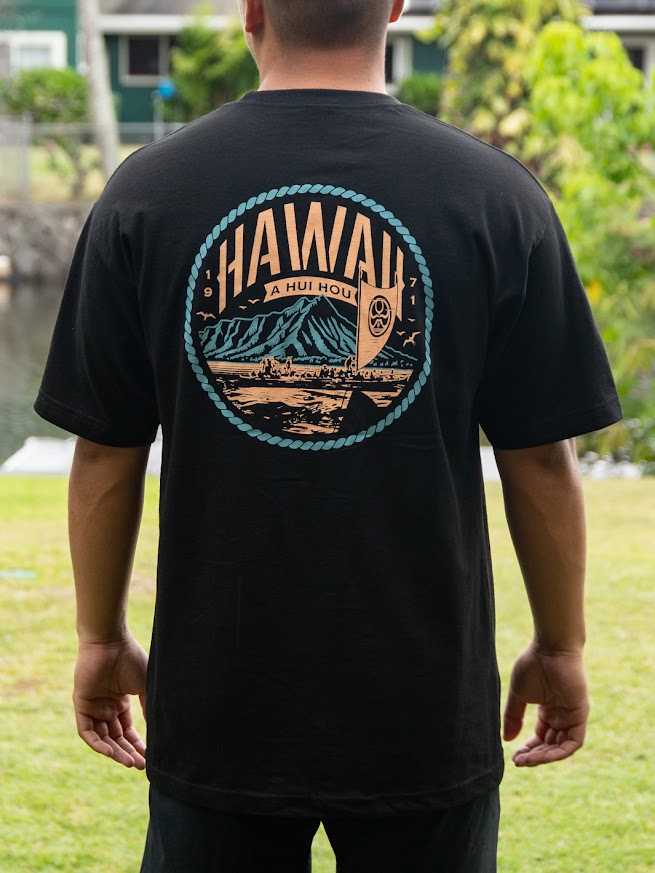 HIC HANA HOU OUTRIGGER BIG BRADDAH TEE - BLACK