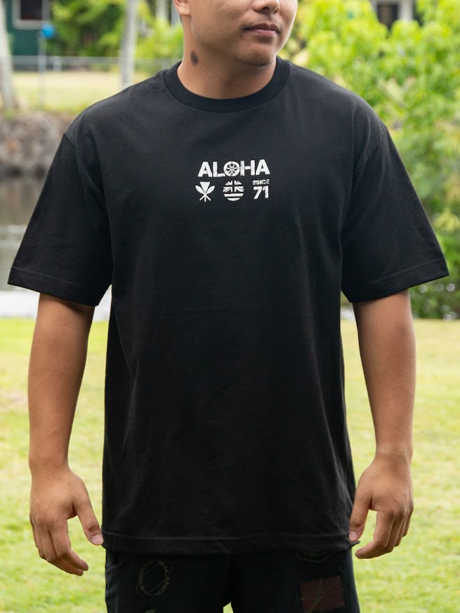 HIC SHAKA LEI BIG BRADDAH TEE - BLACK