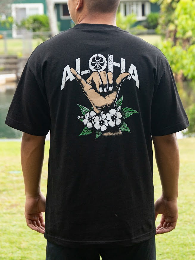HIC SHAKA LEI BIG BRADDAH TEE - BLACK