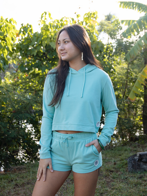 HIC GABY PULLOVER CROPPED HOODIE - SAGE
