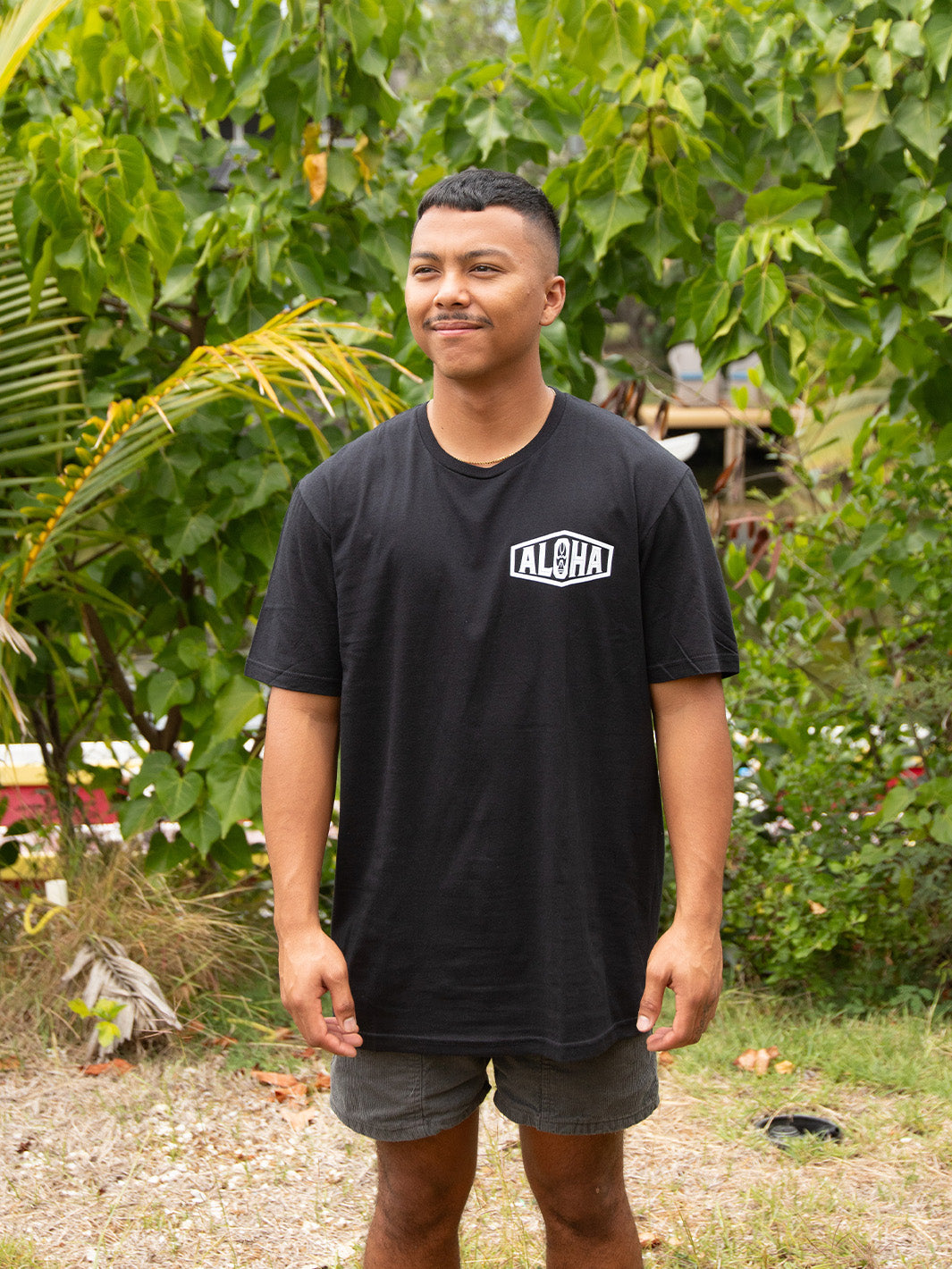 HIC ALOHA ULU TEE - BLACK