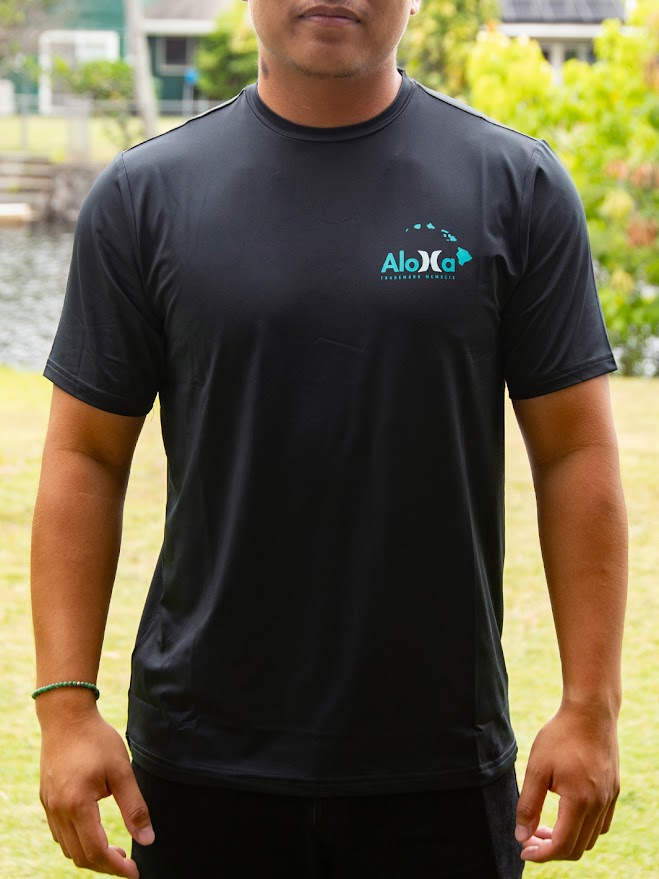 HURLEY CIRCLE ALOHA HYBRID SHORT SLEEVE LYCRA - BLACK
