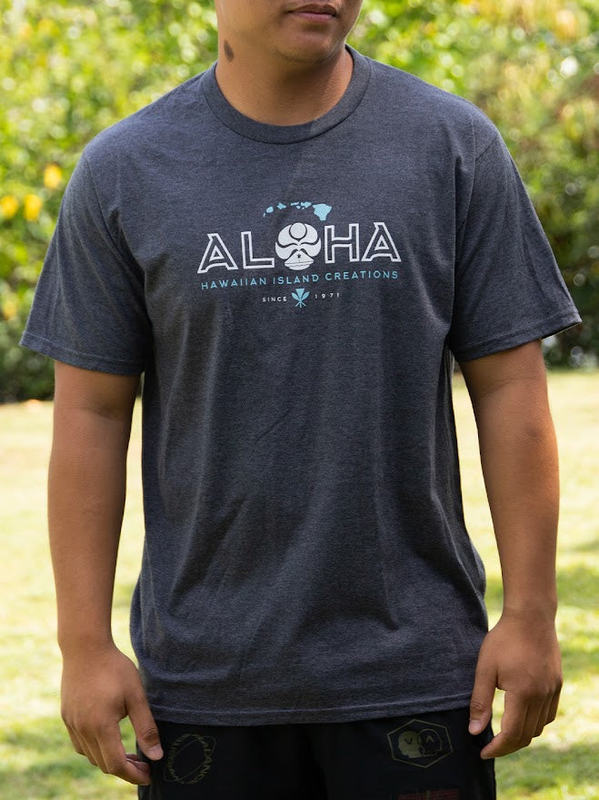 HIC ALOHA SINCE 71 TEE - DARK HEATHER GRAY