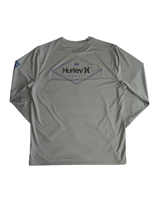 HURLEY HI ISLAND DIAMOND HYBRID LONG SLEEVE LYCRA - GRAY