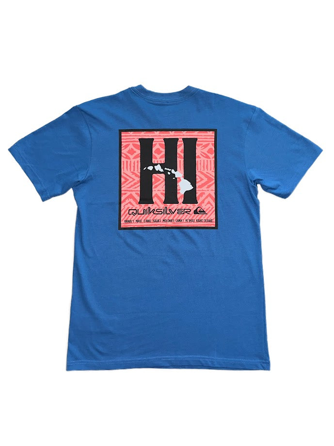 QUIKSILVER HI TAPA BOX TEE - BLUE