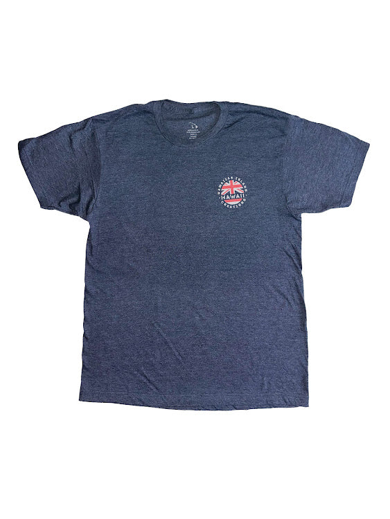 HIC FLAG CIRCLE EMBLEM YOUTH TEE - NAVY HEATHER