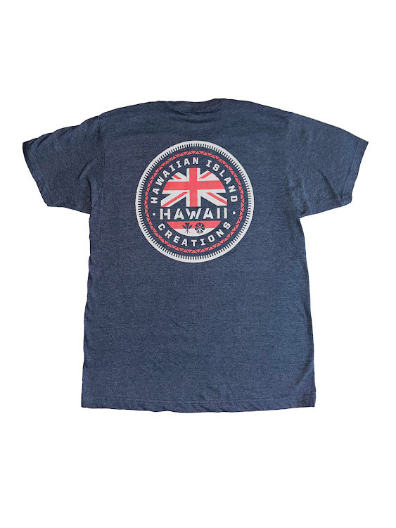 HIC FLAG CIRCLE EMBLEM YOUTH TEE - NAVY HEATHER