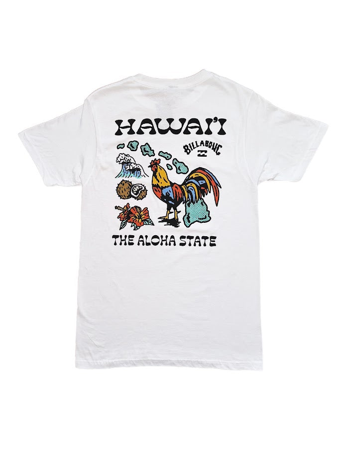 BILLABONG MAP HAWAII TEE - WHITE