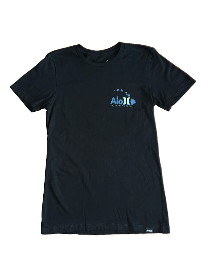 HURLEY EVD CIRCLE ALOHA  TEE - BLACK