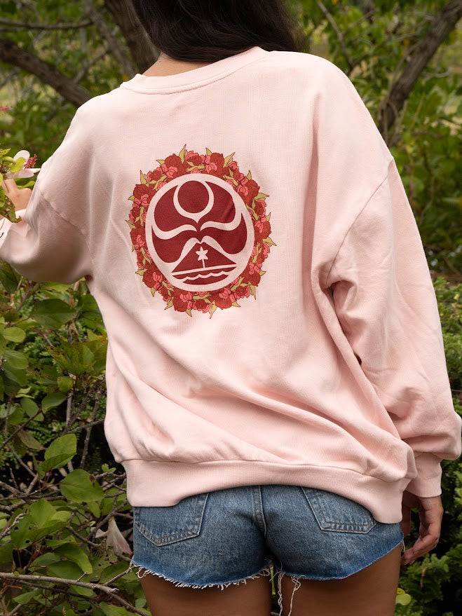 HIC LEI AALII WOMEN CREW FLEECE - PINK DREAM