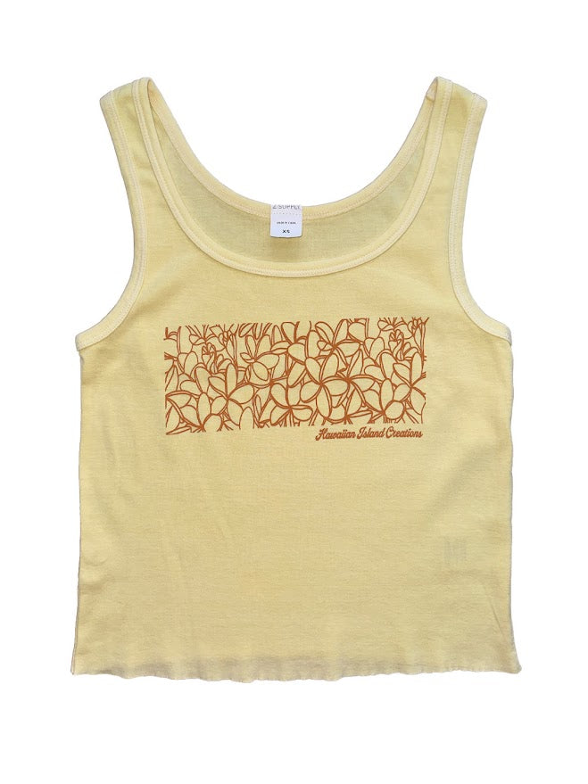 HIC PLUMERIA GROVE SUN TRIP WOMENS TANK - YELLOW