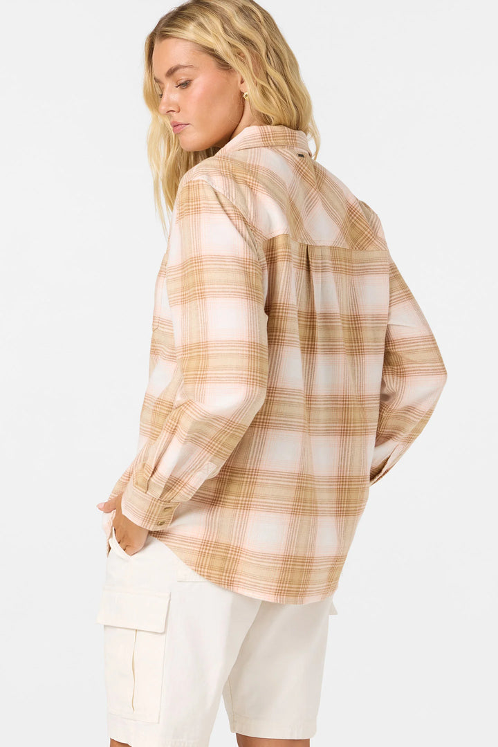 O'NEILL LOGAN FLANNEL WOMENS SHIRT - LIGHT PEACH (PCL)