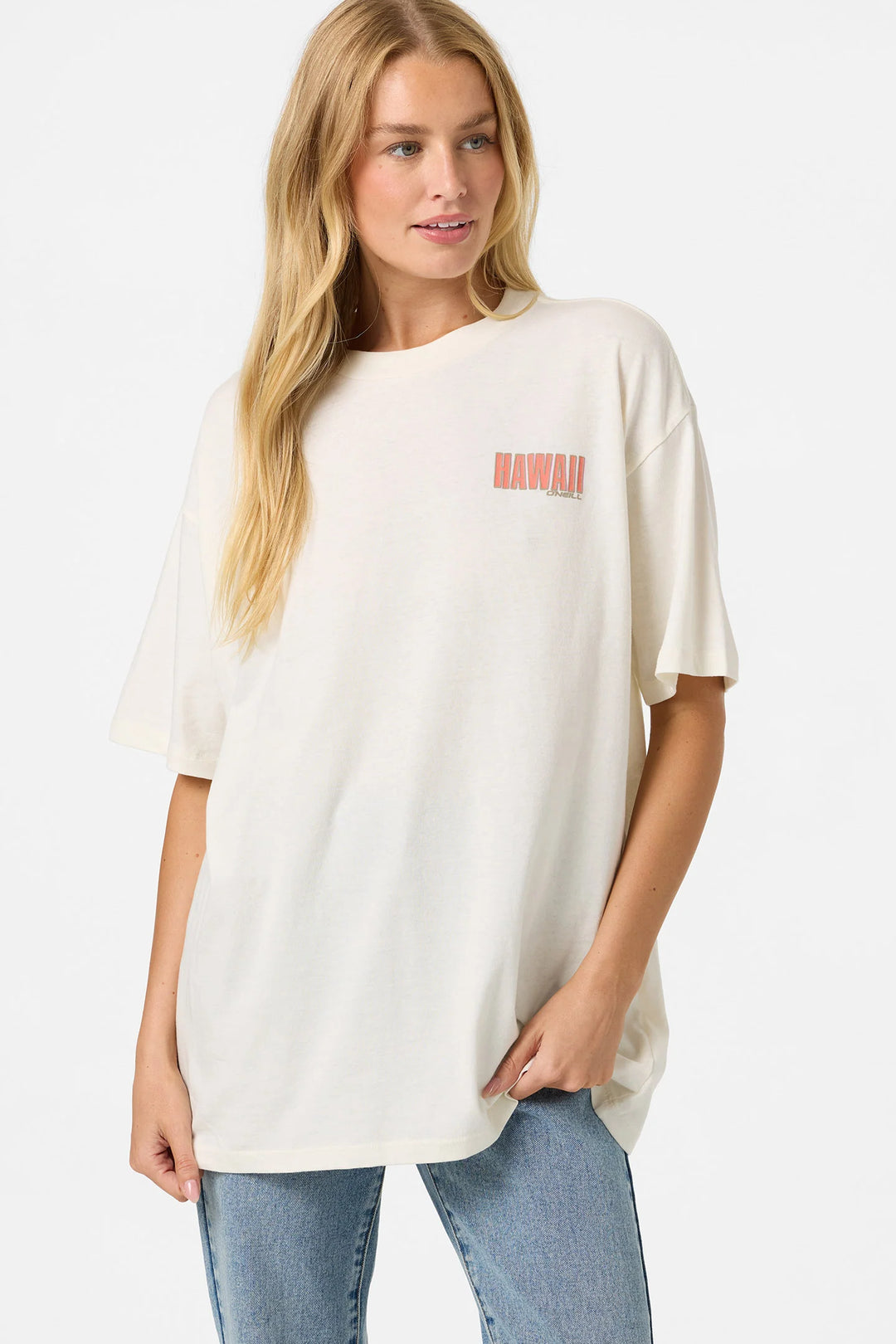 O'NEILL SHAKA HAWAII OVERSIZED WOMENS TEE - TOFU