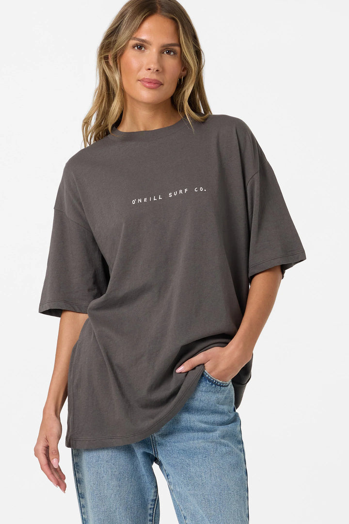 O'NEILL LINEAR SCAPE HAWAII OVERSIZED TEE - WASHED BLACK (FAD)
