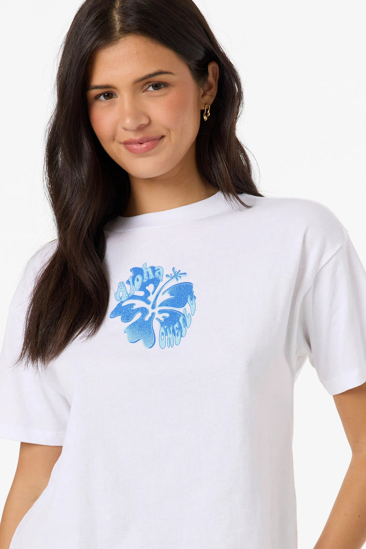 O'NEILL ALOHA HIBISCUS HAWAII EASY TEE - WHITE