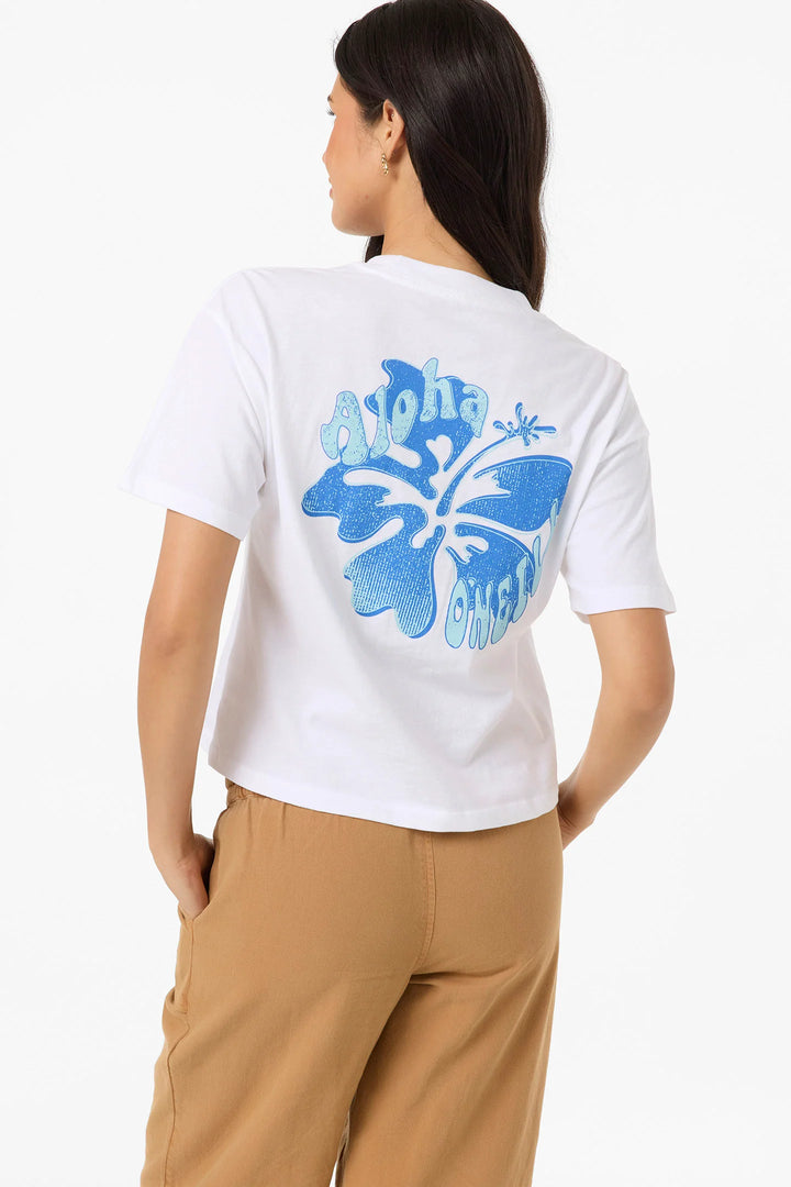 O'NEILL ALOHA HIBISCUS HAWAII EASY TEE - WHITE